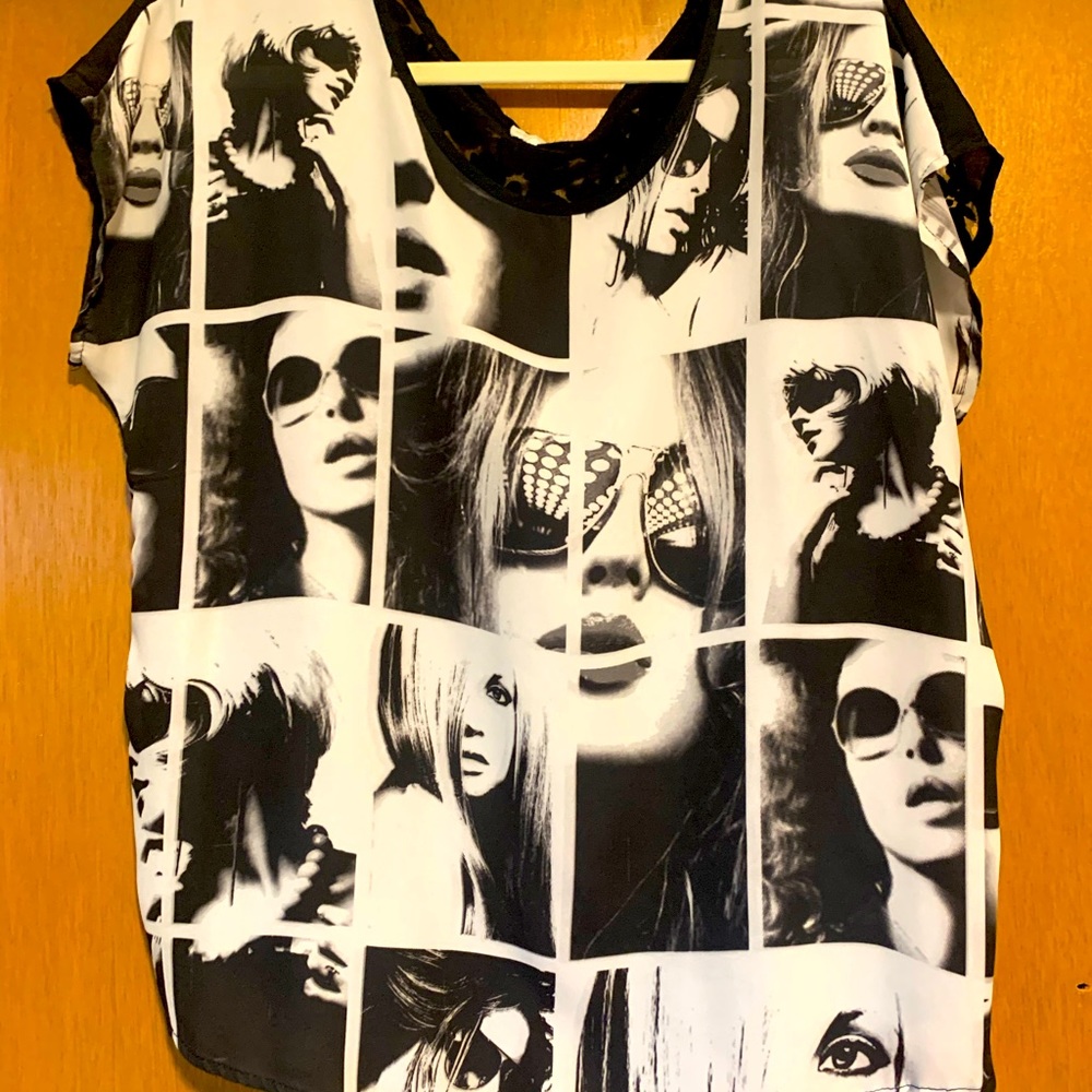 Emily + M graphic retro shirt, size XL.